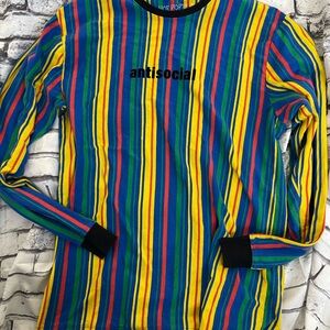 FOR THE PEOPLE VOX POPULI Striped Antisocial Shirt Men’s XL H08
